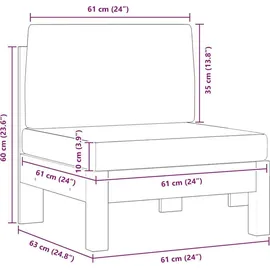 vidaXL Lounge Mittelsofas braun/grau 2 St.