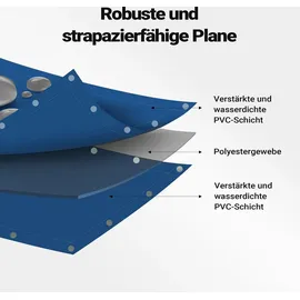 Wiltec Abdeckplane 5 x 8 m Blau