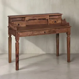 KADIMA DESIGN Landhaustisch aus Sheesham-Holz, Vintage-Look, mit 3 Schubladen, praktisch und stilvoll.