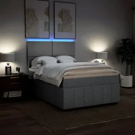 vidaXL Boxspringbett 140 x 200 cm Hellgrau