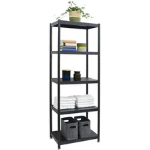 shelfr Industrial Design Metallregal 61x41x170 Standregal 5 Ebenen Metall Regal Schwarz