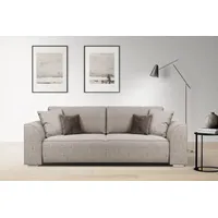 INOSIGN 3-Sitzer Beatrice Schlafsofa, wahlweise auch mit Bettfunktion und Bettkasten, incl. 2 Zierkissen, braun
