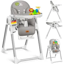 Kidiz 3in1 Hochstuhl Grau inkl. Spielbügel