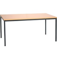 Gürkan Mehrzwecktisch buche rechteckig, Vierkantrohr schwarz, 140,0 x 70,0