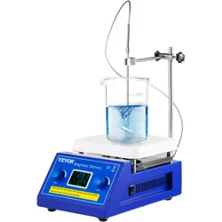 VEVOR Heizplatte Magnetrührer 500 W Magnetrührwerk 5 L Magnetische Heizplatte 2000 U/min einstellbarer Heizrürer Ständer inkl Magnetrührer Thermostat