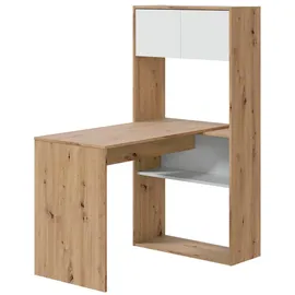 Dmora Eckschreibtisch Dmangn Weiß / Eiche