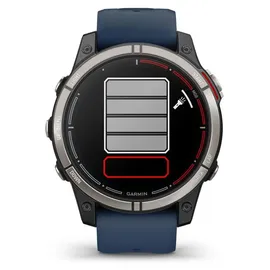 Garmin Quatix 7 Pro BT 47 mm Kunststoffgehäuse schwarz Silikonarmband blau M