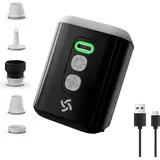 Huilynsen Tragbare Mini-Luftpumpe Elektrisch mit Licht, 1600mAh Batterie, 5 Düsen, für Luftmatratze, Schwimmring, Pool & Vakuum-Speichertaschen (Schwarz)