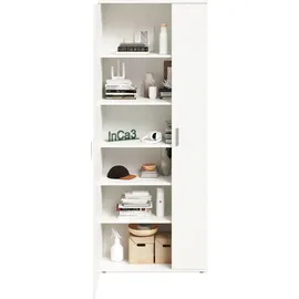 FMD Mehrzweckschrank FMD "Inca 3", weiß (weiß perl), B:73,3cm H:184cm T:34,4cm, Holzwerkstoff, Schränke, Mehrzweckschrank, viel Stauraum, mit oder ohne Spiegel