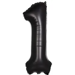 Folienballon "1", schwarz, 86 cm