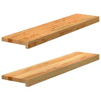 VidaXL Fensterbänke 2 Stk. Hellbraun 90x20x2 cm Massivholz Eiche