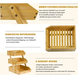 yuanyin Adel Dream Bambus-Obstkorb,3-stöckiger Servierkorb, Obstschale und Snack-Ausstellungsständer, perfekt für Obst, Gemüse Snacks, Haushaltswaren u...