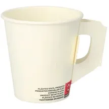 Papstar 80 Trinkbecher mit Henkel, Pappe 0,18 l Ø 7,3 cm · 7,8 cm weiss