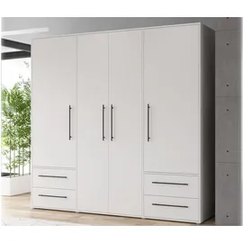 Die Möbelfundgrube Drehtürenschrank Mokkaris 206 x 200 x 59 cm Weiß