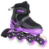 MGYZM Inliner für Kinder, größenverstellbare Inline Skates für Kinder, Erwachsene Mädchen und Jungen Inline Skates, Rollschuhe für drinnen und draußen, Lila (Small)