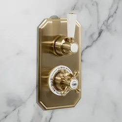 Retro Unterputz-Thermostat für 1 Verbraucher - satiniertes Gold - Elizabeth von Hudson Reed