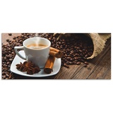 Artland Küchenrückwand »Kaffeetasse Leinensack mit Kaffeebohnen«, (1 tlg.), braun