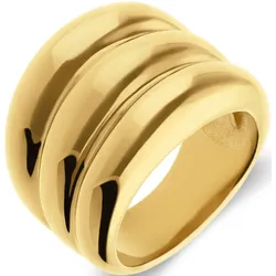 Lucardi Ring Stahl - Gelbgold legiert Ringe   Damen 