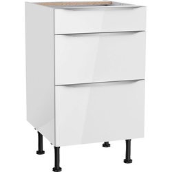 Unterschrank OPTIFIT „Aken“ Schränke Gr. B/H/T: 50 cm x 87 cm x 58,4 cm, weiß (weiß hochglanz, weiß) Küchenunterschrank Unterschränke