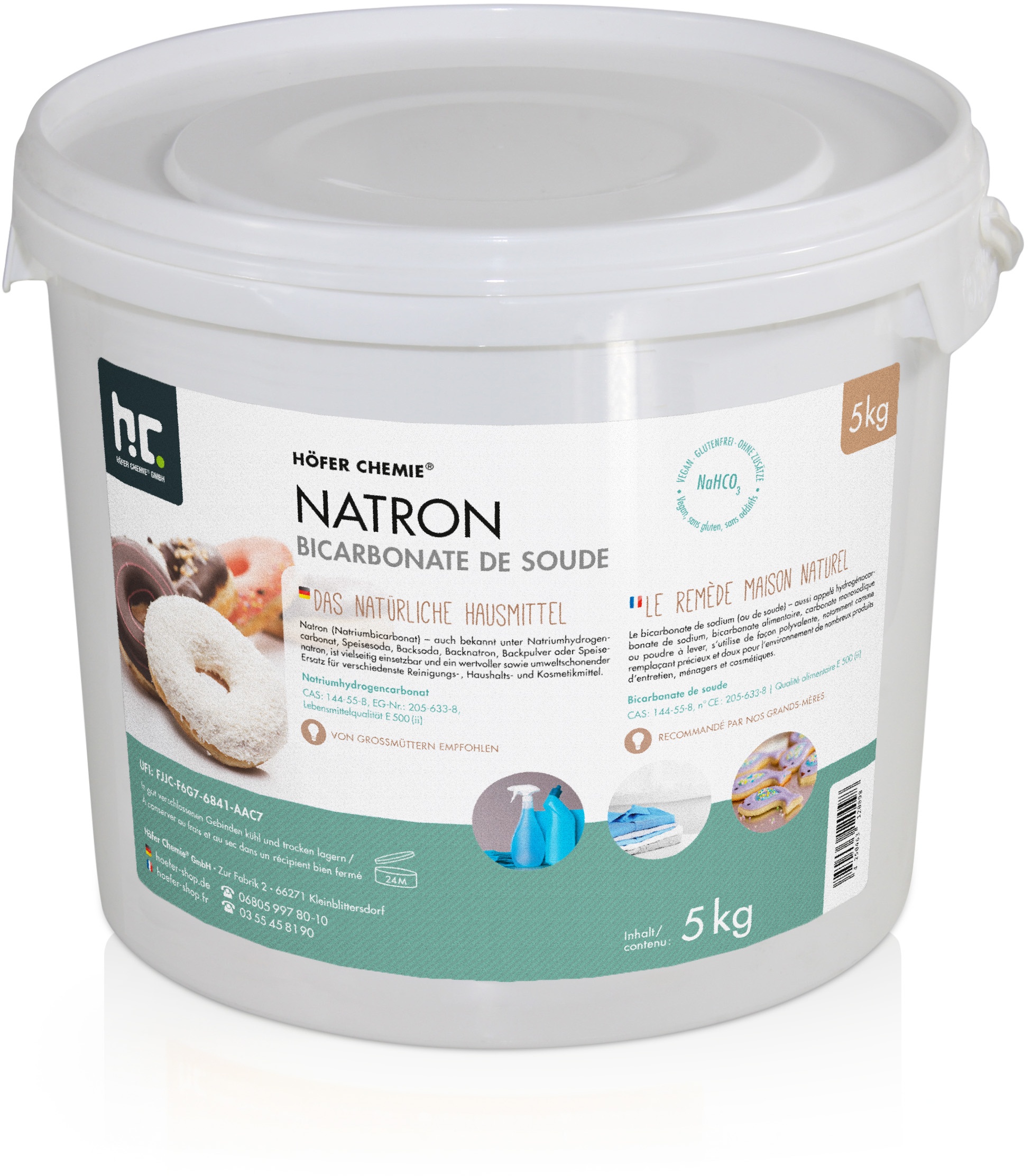 2 x 5 kg Natron Backsoda Natriumhydrogencarbonat in Lebensmittelqualität