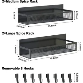 luxuskollektion Magnetisches Gewürzregal 4er Pack Transparent