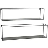 Boltze Wandregal 2er-Set Metall 40 x 12 x 10 cm Schwarz