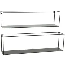 Boltze Wandregal 2er-Set Metall 40 x 12 x 10 cm Schwarz