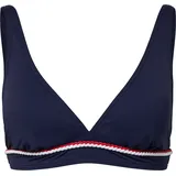 Triangel-Bikini-Top mit Zierborte - blau - 38A/B