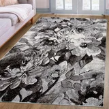 OTTO home Teppich OTTO HOME "Almrose" Gr. 6, grau, B:200cm H:9mm L:300cm, Kunstfaser, Teppiche, Teppich, mit besonders weichem Flor, Blumen Muster, florales Design, Kurzflor