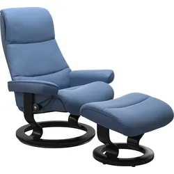 Relaxsessel STRESSLESS "View", blau (lazuli blau), B:82cm H:108cm T:81cm, Sessel, mit Classic Base, Größe M,Gestell Schwarz