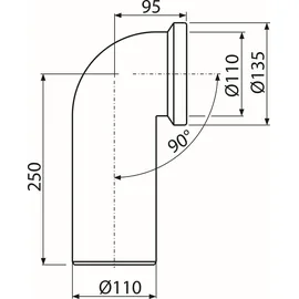 Alcaplast A90-90 Anschlussbogen für WC 90°