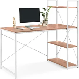 hjh living Schreibtisch Easy Up3 inkl. Regal weiß/eiche