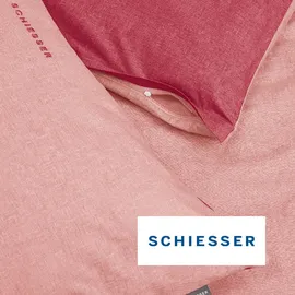 SCHIESSER Doubleface Renforcé puderrosa/beere 155 x 220 cm + 80 x 80 cm