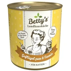 Betty's Landhausküche Geflügel pur & Taurin 6 x 800g für Katze