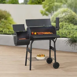 casa.pro Holzkohlegrill Arielli 115 x 110 x 64 cm Schwarz 