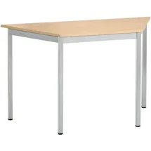 Sodematub Mehrzwecktisch ahorn, alu Trapezform, Vierkantrohr alu, 60,0/120,0 x 60,0 x 74,0 cm