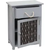 MCW Kommode MCW-K83, Schrank Schubladenschrank, Holz 55x39,5x28,5cm ~ grau, Polyrattan dunkelgrau