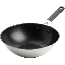 KitchenAid Classic Stainless Steel Wokpfanne 28cm Silber, - Antihaftbeschichtung