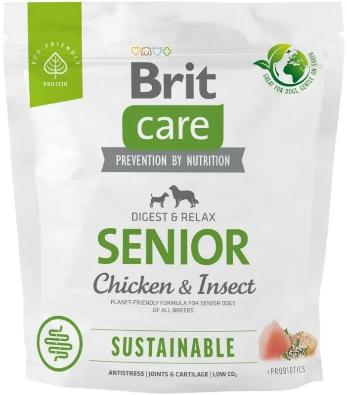 BRIT CARE Sustainable Senior chicken insekt für ältere Hunde mit Huhn und Insekten 1 kg