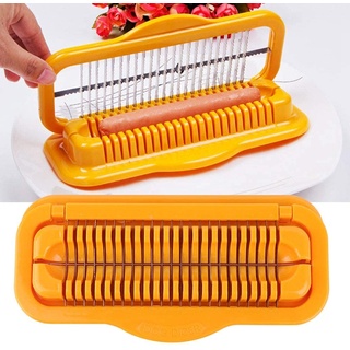 Scharf Currywurstschneider,Hot Dog Cutter,Multifunktionaler Wurstschneider Pp Edelstahl Schinkenschneider Manuelle Schnelle Slicer Edelstahl Multifunktionswurstschneider KüChe Gadget Werkzeuge