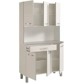 Parisot Küchenbuffet Skoon 101 x 185 x 40 cm Weiß Grau
