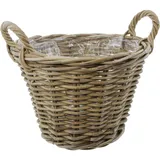 Frank Flechtwaren Pflanzkorb, Pflanzgefäß "Rattan", mittel, rund ca. Ø 35 x 25 cm