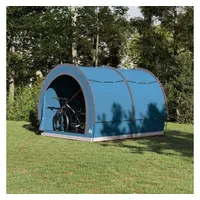 vidaXL Fahrradgarage mit Dach mit Speicher Faltgarage 256 x 222 x 182 cm Blau