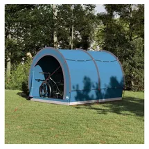 vidaXL Fahrradgarage mit Dach mit Speicher Faltgarage 256 x 222 x 182 cm Blau