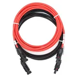 GLIESE 12AWG(4mm) Rot+Schwarz Solarkabel, wasserdicht, 1000V DC Solarkabel, (300 cm), für Balkonkraftwerk Dachstromerzeugung rot|schwarz