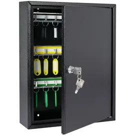 HMF Schlüsselschrank 42 Haken, 35 x 27 x 8 cm Schwarz