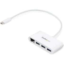 Startech StarTech.com 3 Port USB 3.0 Hub plus Gigabit Ethernet - USB-C - Weiß - USB Hub with GbE - USB C Hub - USB Typ-C Hub - USB 3 Hub