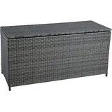 ESTEXO Polyrattan Auflagenbox Kissenbox Gartenbox Gartentruhe Aufbewahrungsbox Auflagentruhe Aufbewahrungstruhe Kissentruhe (Anthrazit-Grau)