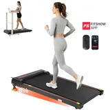 Vankel Laufband Kompaktes Laufband für Zuhause, mit Steigung 8%, 1–6 km/h (Fernbedienung), Smart Walking Pad, Laufband mit App, Bluetooth & WLAN, bis 120kg schwarz