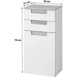 Held Unterschrank »Siena«, BxHxT: 40 x 79 x 27 cm - weiss